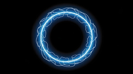 Looped electric current animation in a circle form.