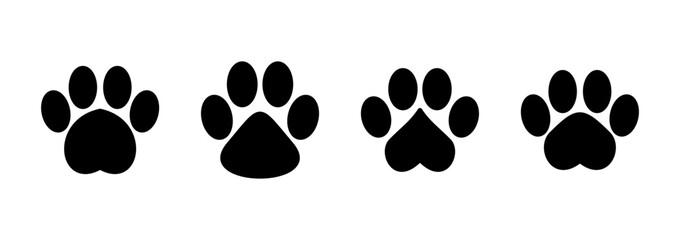Fototapeta premium Paw icon logo design. paw print sign and symbol. dog or cat paw
