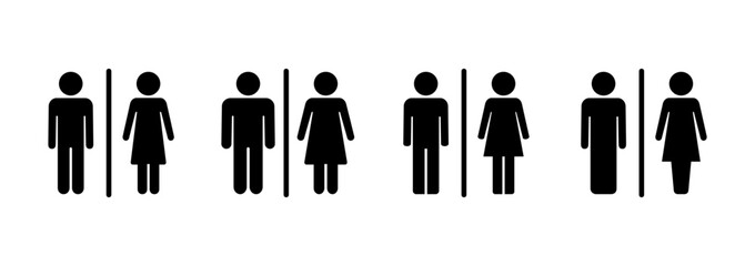 Toilet icon logo design. Girls and boys restrooms sign and symbol. bathroom sign. wc, lavatory