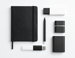 usb flash drive mockup on white background
