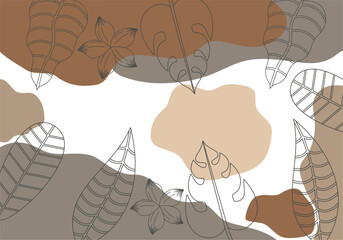 Flat design spring Tropical Leaves Frame