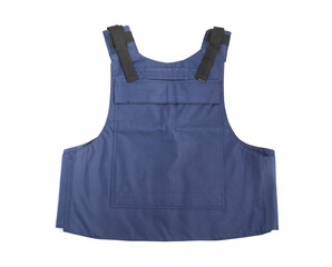 Bulletproof vest on white background, top view. Police equipment