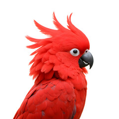 Obraz premium red cockatoo, isolated on a clean white background, detailed crest