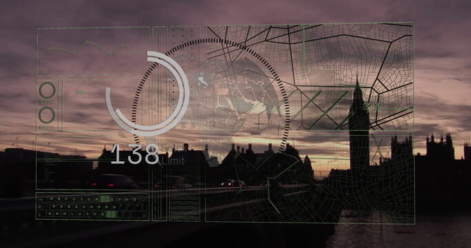 Displaying HUD overlay with 138 Stock Limit over Westminster Bridge, cars and Big Ben skyline