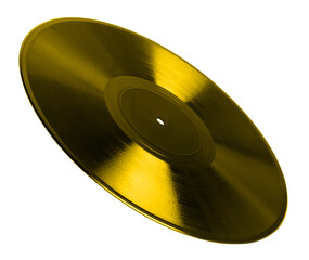 One color vinyl record on white background