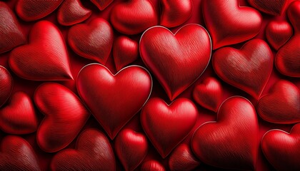 red hearts background