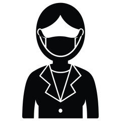 dental hygienist element isolated face mask on white background