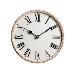 Vintage Roman Numeral Clock with Black Hands and White Face