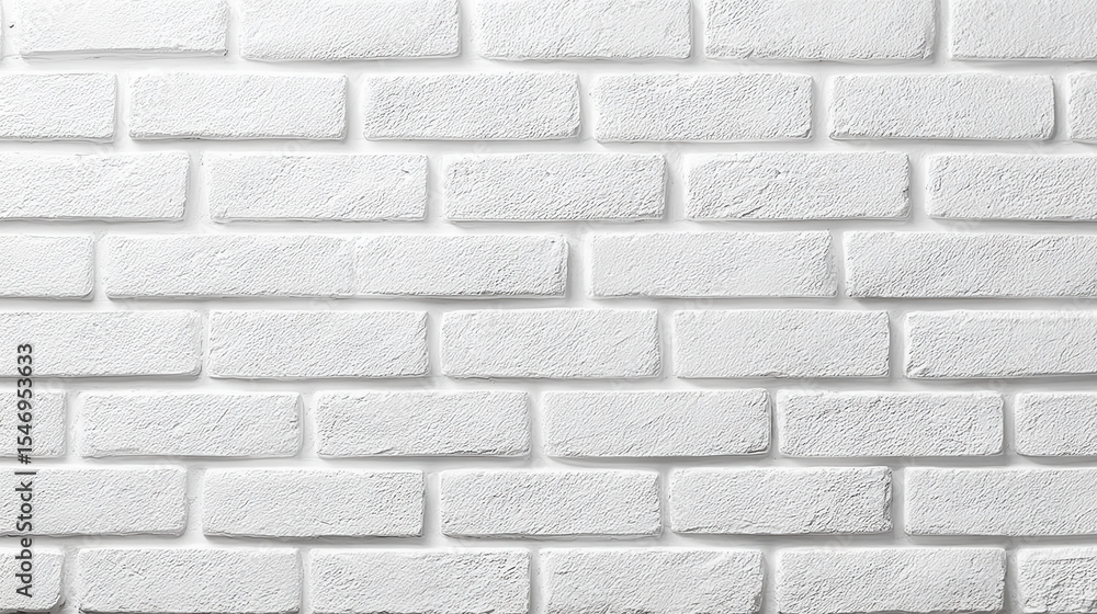 Poster White painted brick wall texture with clean surface and uniform pattern creating bright and fresh background for design or decoration