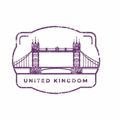 Iconic British Bridge Illustration – Travel Concept. 
