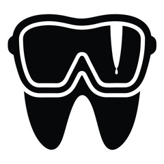 dental hygienist element isolated safety glasses on white background