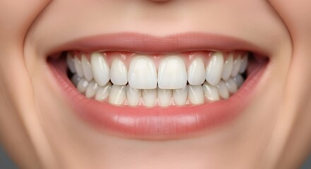 Obraz premium Person Smiling Showing Teeth in Extreme Closeup