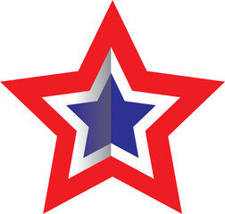 Obraz premium red star and blue