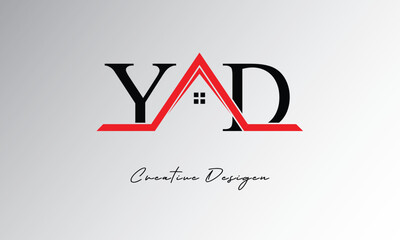 YD Letter House Logo &ndash; Creative Real Estate Monogram Design with Roof Shape & Home Symbol for Architecture, Property & Modern Branding Identity