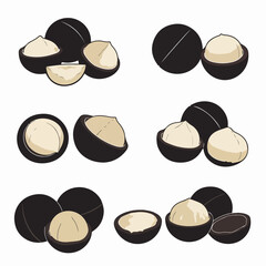 Macadamia nuts shelled and whole food