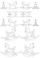 Rocking Horse Toy Chair Vector. An Illustration Of a Kid’s, Children's, toddler's Horse Toy Isolated On A White Background.