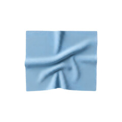 Neatly folded soft blue fabric or textile with clean edges on white background