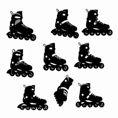 Inline skates collection for recreation or fitness
