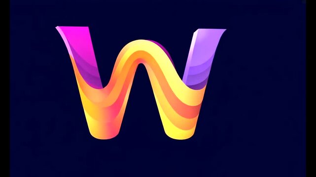 Vibrant, abstract letter W design