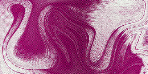 Abstract halftone background featuring a wavy liquid texture in vibrant magenta tones.