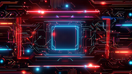 A computer chip with a glowing center
