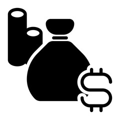 money bag icon, glyph icon style
