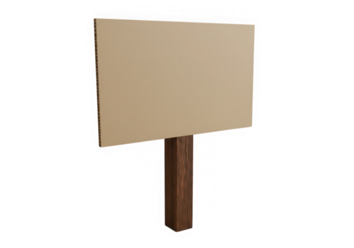 Blank wooden sign board template isolated on transparent background
