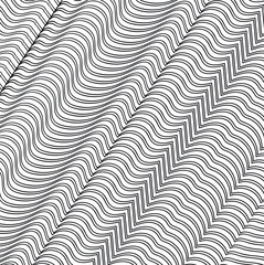 Texture in the form of a wavy and ribbed surface at an angle.