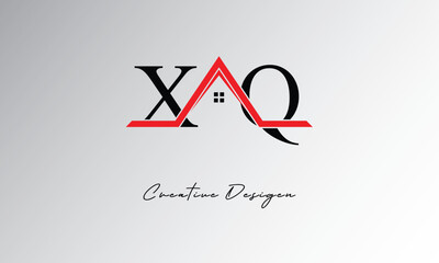 XQ Letter House Logo – Creative Real Estate Monogram Design with Roof Shape & Home Symbol for Architecture, Property & Modern Branding Identity
