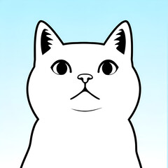 Obraz premium Cat illustration on a blue background. Ai