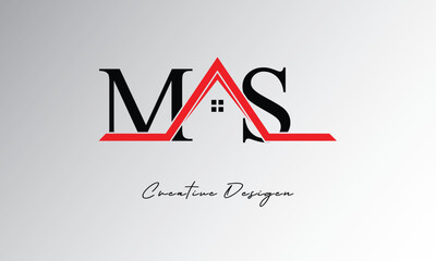 MS Letter House Logo – Creative Real Estate Monogram Design with Roof Shape & Home Symbol for Architecture, Property & Modern Branding Identity

