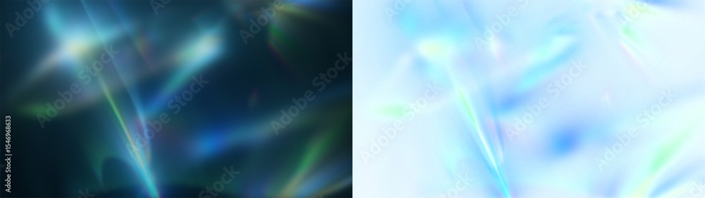 Poster emerald light prism arcs: abstract background with graceful emerald light arcs and a vibrant prism e