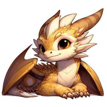 cute young baby golden dragon
