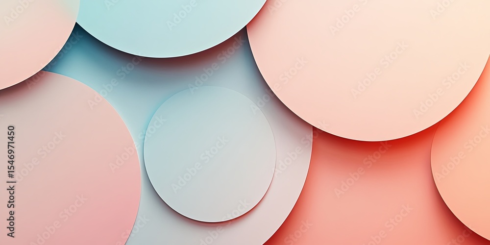 Poster overlapping circles with clean edges and soft colors, perfect for creating a simple, minimalist background