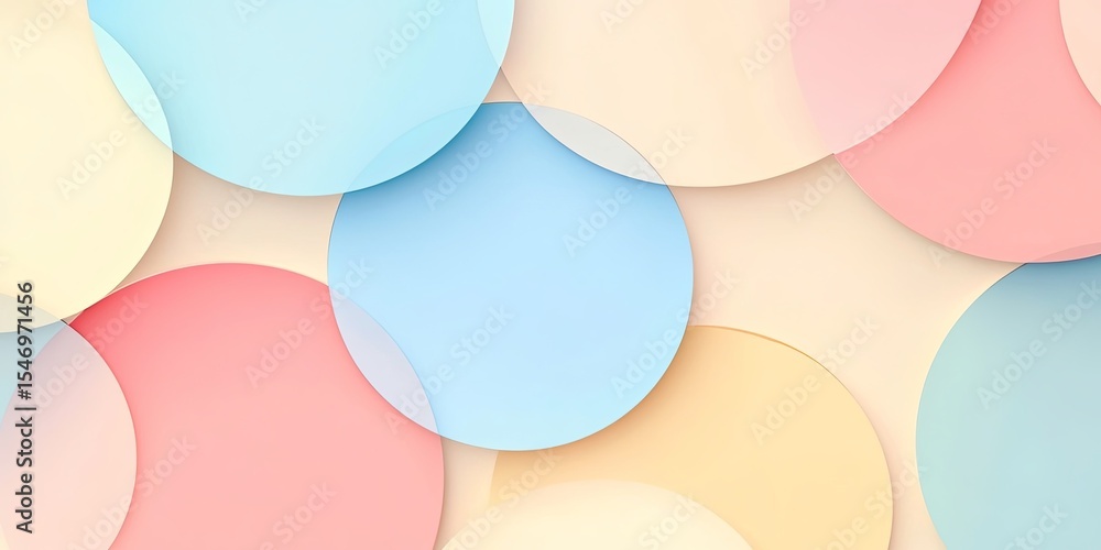Aufkleber overlapping circles with clean edges and soft colors, perfect for creating a simple, minimalist background