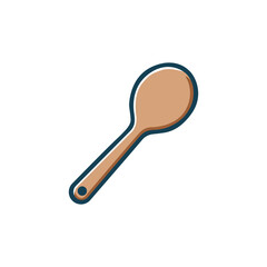 Wooden spoon flat icon.