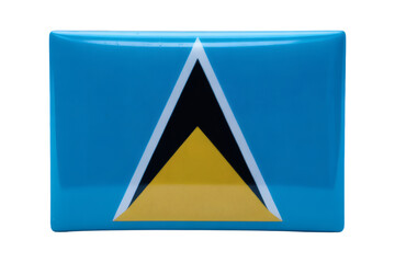 Glossy National Flag Badge - A Collectible Saint Lucia Pin with Vibrant Colors and High-Quality Finish
