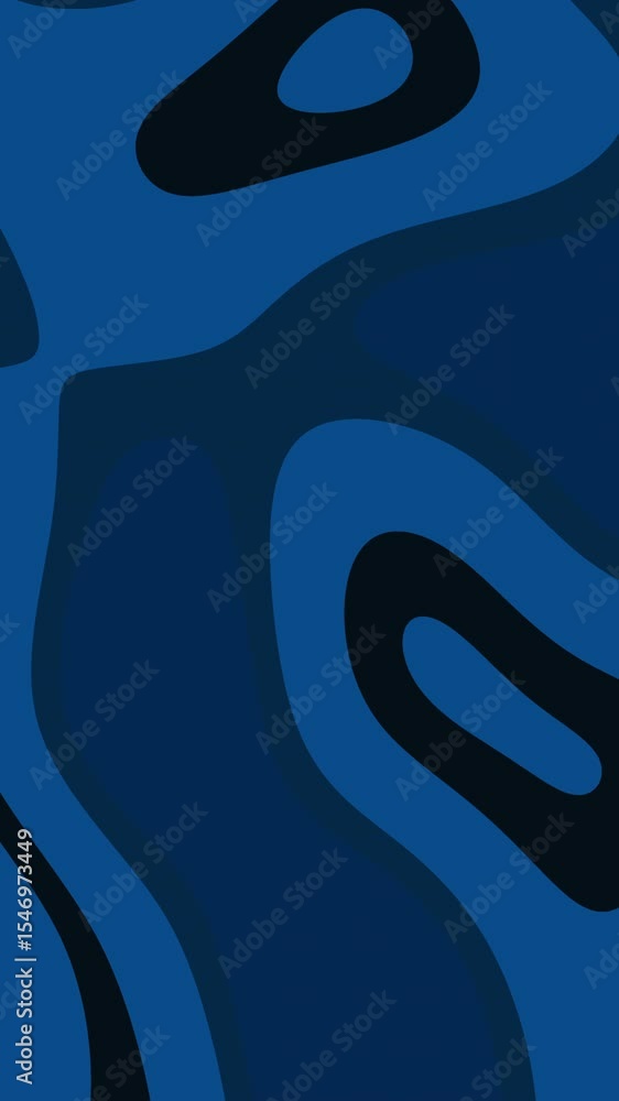 Poster this abstract video features organic, flowing shapes in shades of blue and black, creating a tranqui