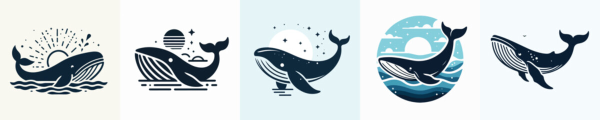 Obraz premium vector silhouette of whale