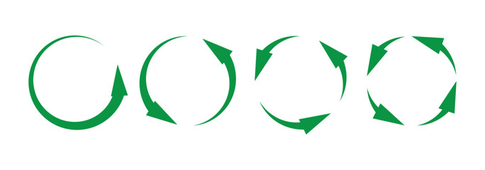Circle arrow vector icon set. Rotation, recycle and icon symbols