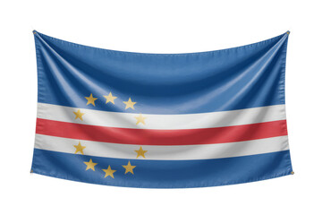 Waving National Flag of Cabo Verde A High-Resolution Image of the Cape Verdean National Flag with Flowing Fabric