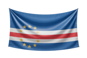Waving National Flag of Cabo Verde A High-Resolution Image of the Cape Verdean National Flag with Flowing Fabric