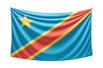 Naklejka premium Majestic Waving National Flag of Democratic Republic of Congo A Symbol of Unity and Patriotism