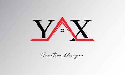 YX Letter House Logo – Creative Real Estate Monogram Design with Roof Shape & Home Symbol for Architecture, Property & Modern Branding Identity
