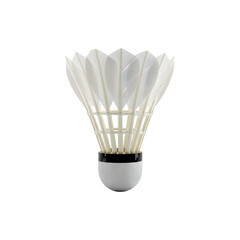 White shuttlecock for badminton, ideal for sports, recreation, or fitness designs