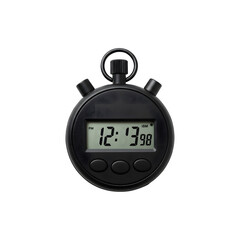 Black digital stopwatch with clock face, perfect for time management or sports themes