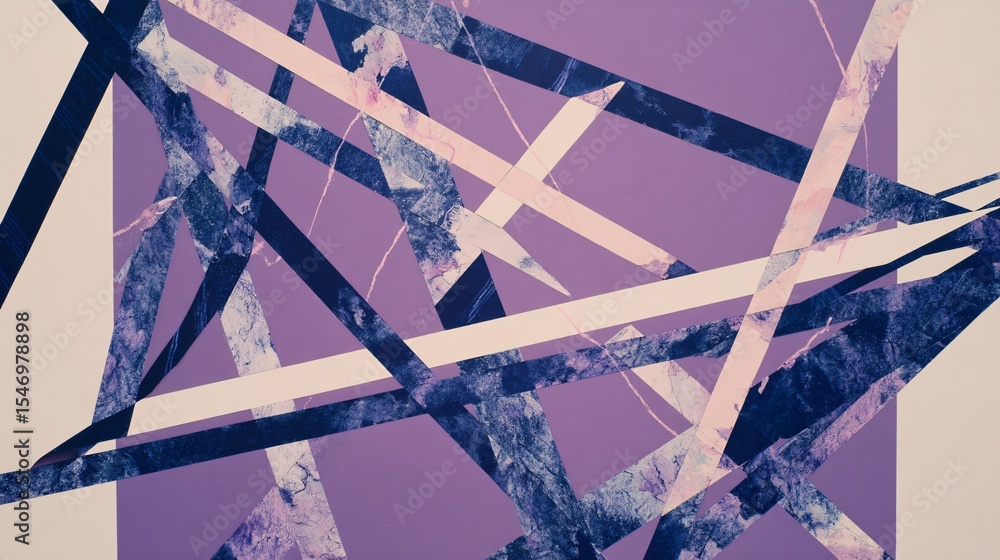 Poster an abstract creation featuring dynamic washi tape strips forming a compelling geometric arrangement.