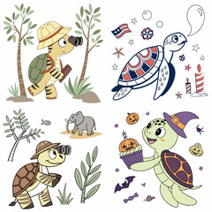 High-Quality sea turtles Illustrations in Various Styles – SVG Bundle