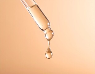 투명의 스포이드에서 액체가 떨어지는 사진 Photo of liquid dripping from a transparent dropper
