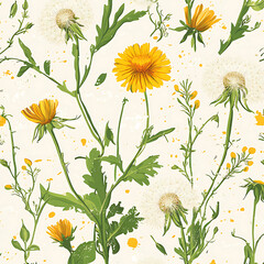 Seamless tile patterns combining cultural, modern, and botanical inspirations for commercial vector.
